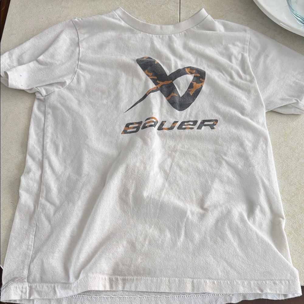 Bauer White and Black Kids T-Shirt